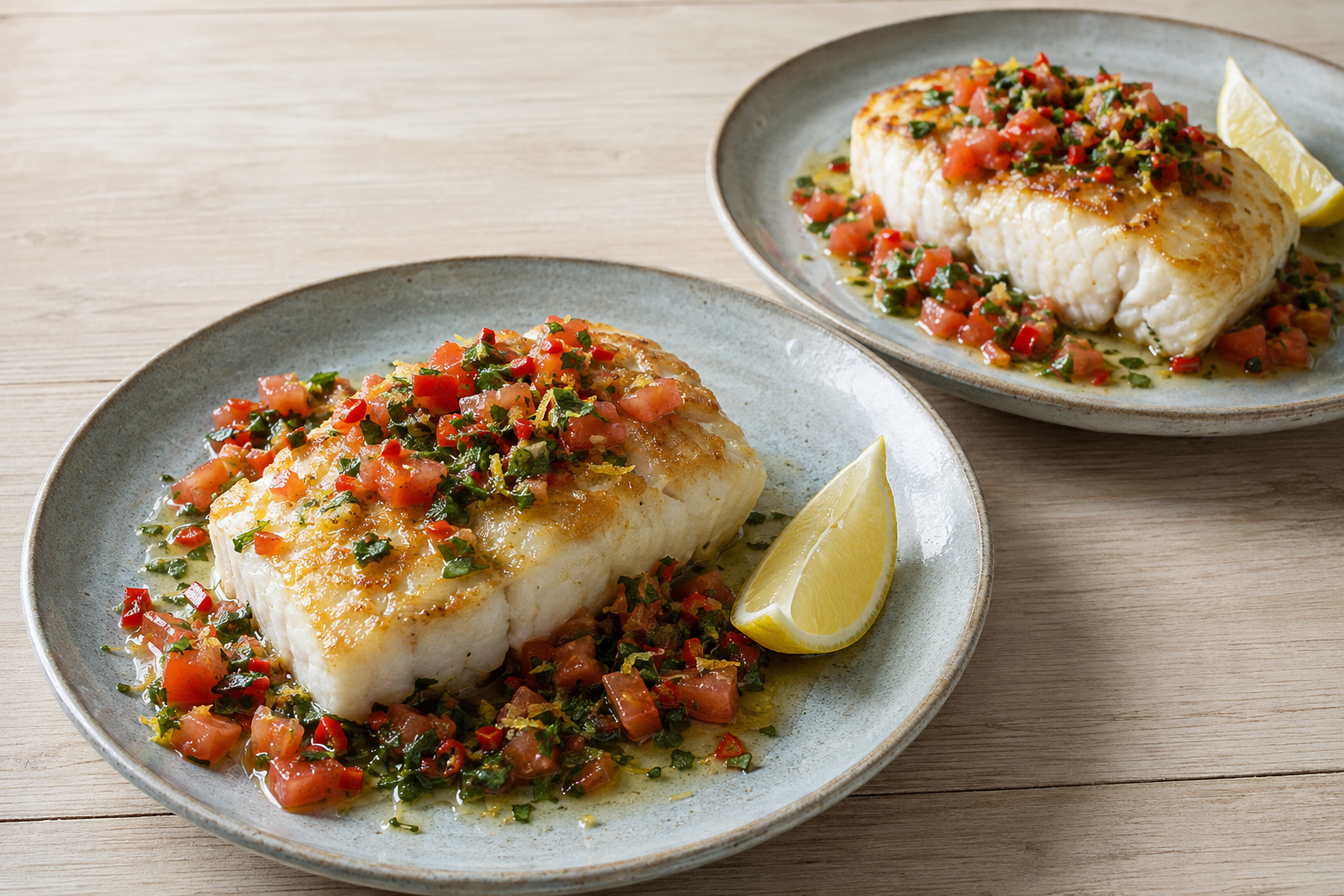 Halibut z cytrusową salsą